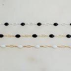 Sterling Silver or 14K Gold Filled Color Enamel Beaded – Sold by the Foot