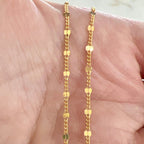 14K Gold Filled Dainty Dapped Curb Link Chain – Sold by the Foot