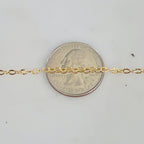 3.3mmx2.4mm 14K Gold Filled Starburst Shimmer Oval Cable – Sold by the Foot