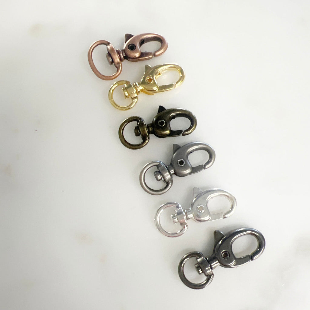 Brass Rounded Lobster Swivel Clasp Choose Your Style Clasp (2pc)