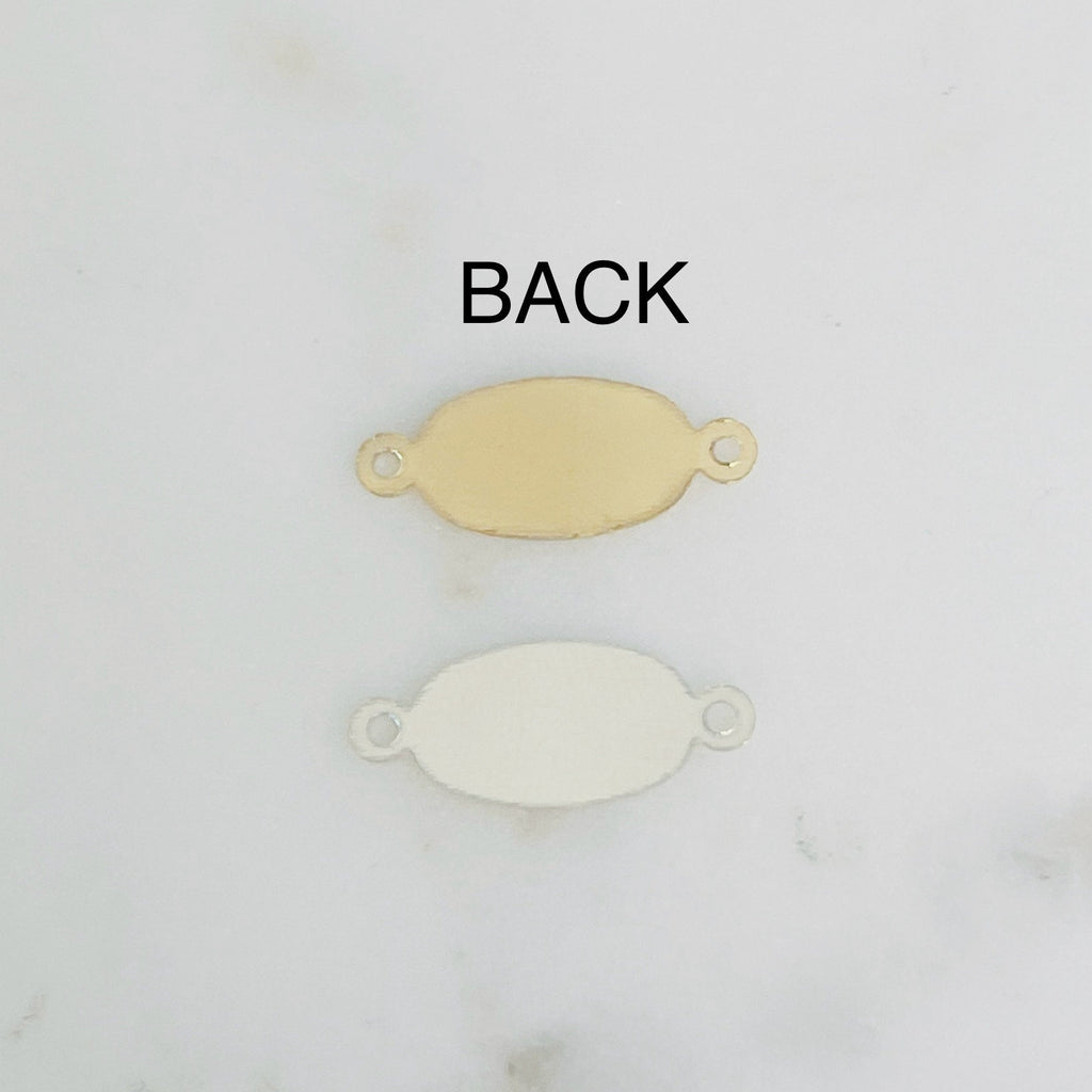 Sterling Silver or 14K Gold Filled Oval Stamping Blank 2 Loop Connector 14Kt