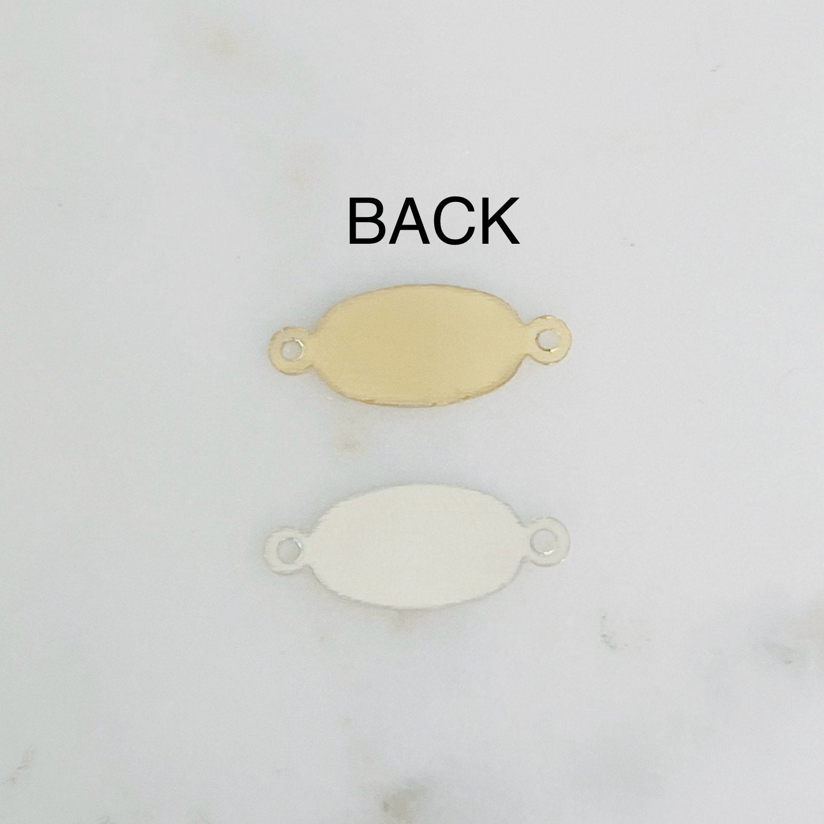 Sterling Silver or 14K Gold Filled Oval Stamping Blank 2 Loop Connector 14Kt
