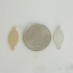 Sterling Silver or 14K Gold Filled Oval Stamping Blank 2 Loop Connector 14Kt