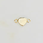 Gold Plated Dainty Mini Opal Heart Connector Charm 2 Loop Connector