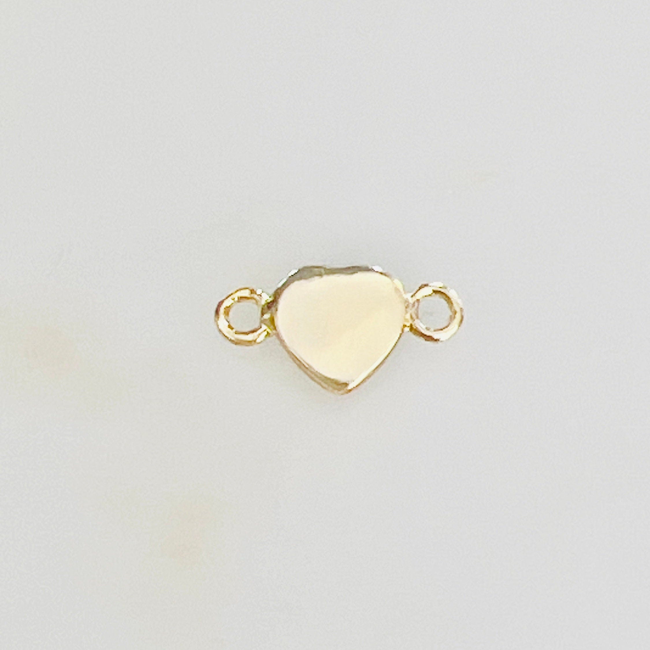 Gold Plated Dainty Mini Opal Heart Connector Charm 2 Loop Connector