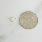 Gold Plated Dainty Mini Opal Heart Connector Charm 2 Loop Connector