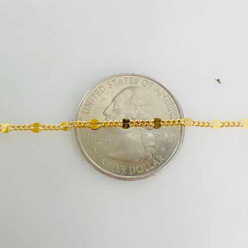 14K Gold Filled Dainty Dapped Curb Link Chain – Sold by the Foot