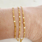 14K Gold Filled Dainty Dapped Curb Link Chain – Sold by the Foot