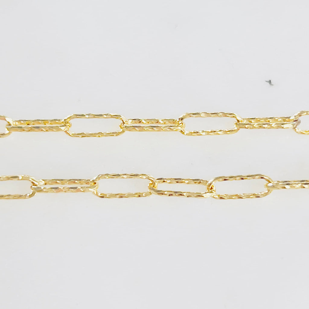 11.4mmx4.3mm 14K Gold Filled Textured Cable Drawn Chain – Sold by the Foot