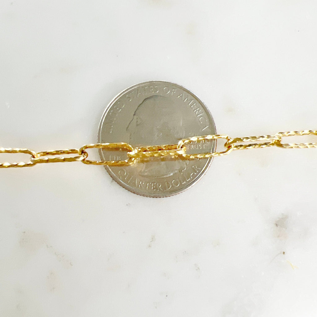 11.4mmx4.3mm 14K Gold Filled Textured Cable Drawn Chain – Sold by the Foot