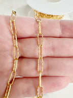11.4mmx4.3mm 14K Gold Filled Textured Cable Drawn Chain – Sold by the Foot