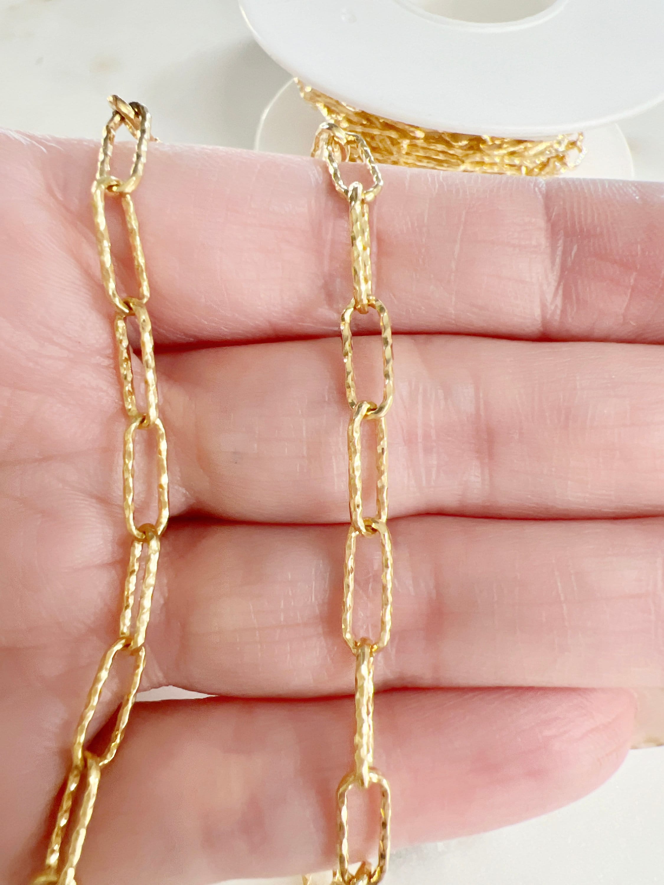 11.4mmx4.3mm 14K Gold Filled Textured Cable Drawn Chain – Sold by the Foot