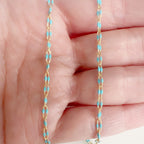 14K Gold Filled Color Enamel Double Beaded Chain 14K GF – Sold by the Foot