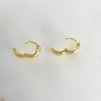 10mmx9mm Gold Plated Mini Shimmering Cubic Zirconia Huggie Hoop Earring (2pc)