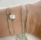 14K Gold Filled Color Enamel Double Beaded Chain 14K GF – Sold by the Foot