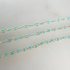 14K Gold Filled Color Enamel Double Beaded Chain 14K GF – Sold by the Foot