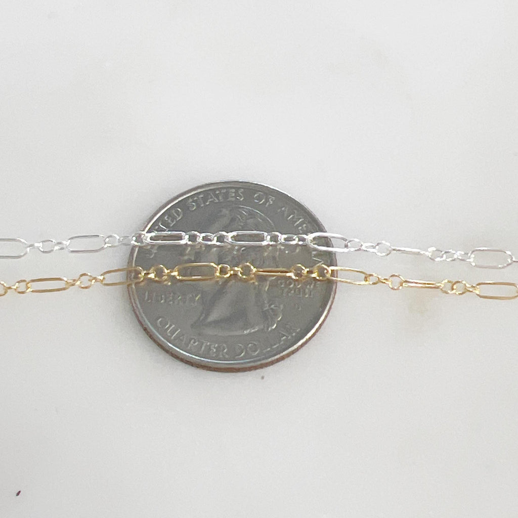 Sterling Silver or 14K Gold Filled Sturdy Long and Short Rectangle