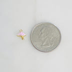 Gold Plated Teeny Tiny Pink Enamel Mushroom Charm Mushroom Charm