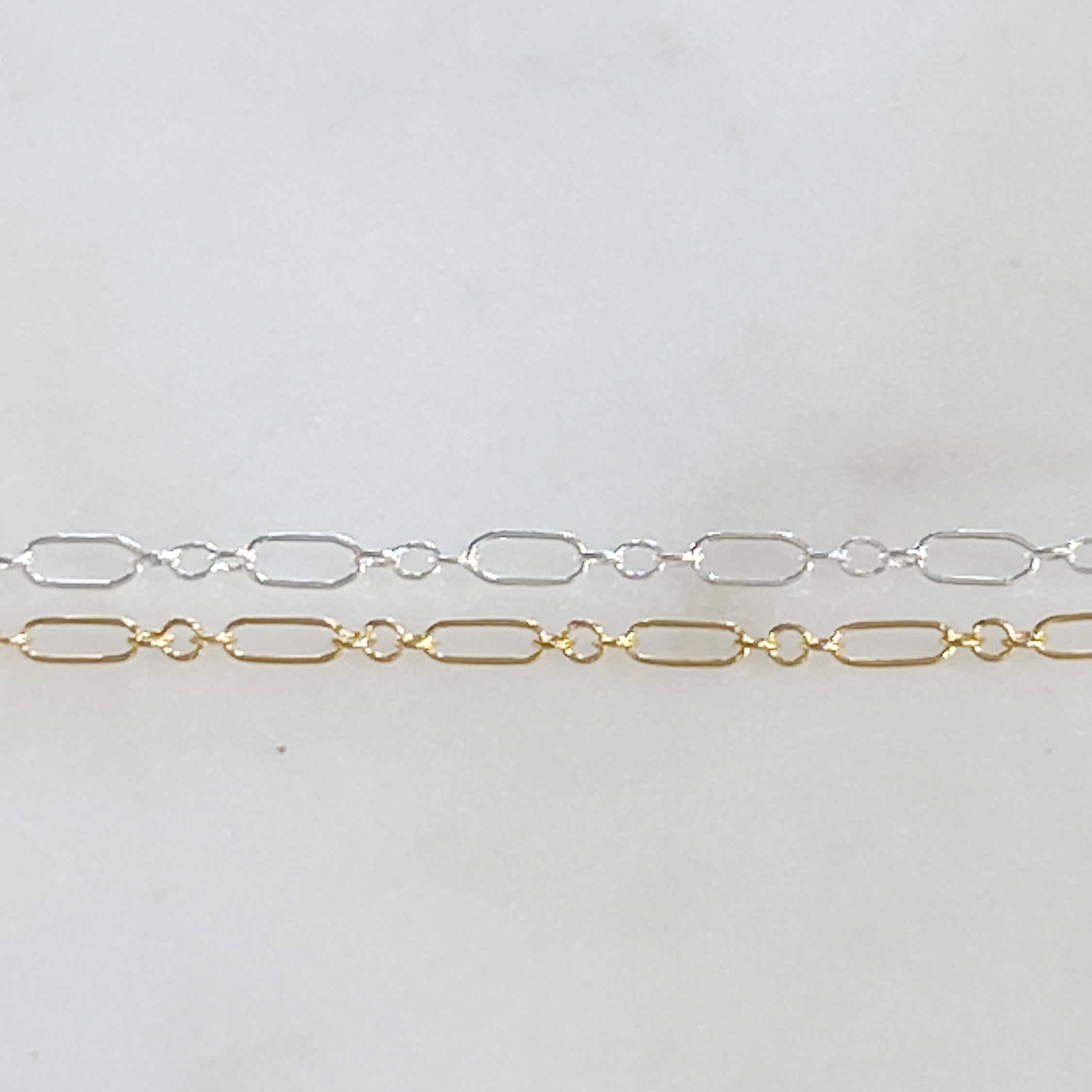 Sterling Silver or 14K Gold Filled Sturdy Long and Short Rectangle