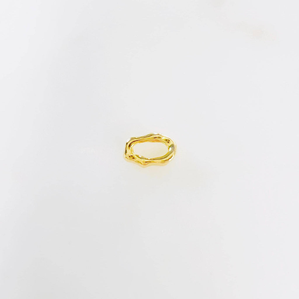Gold Plated Artisan Organic Rondelle Shape 9mm x 5mm Flat Hammered
