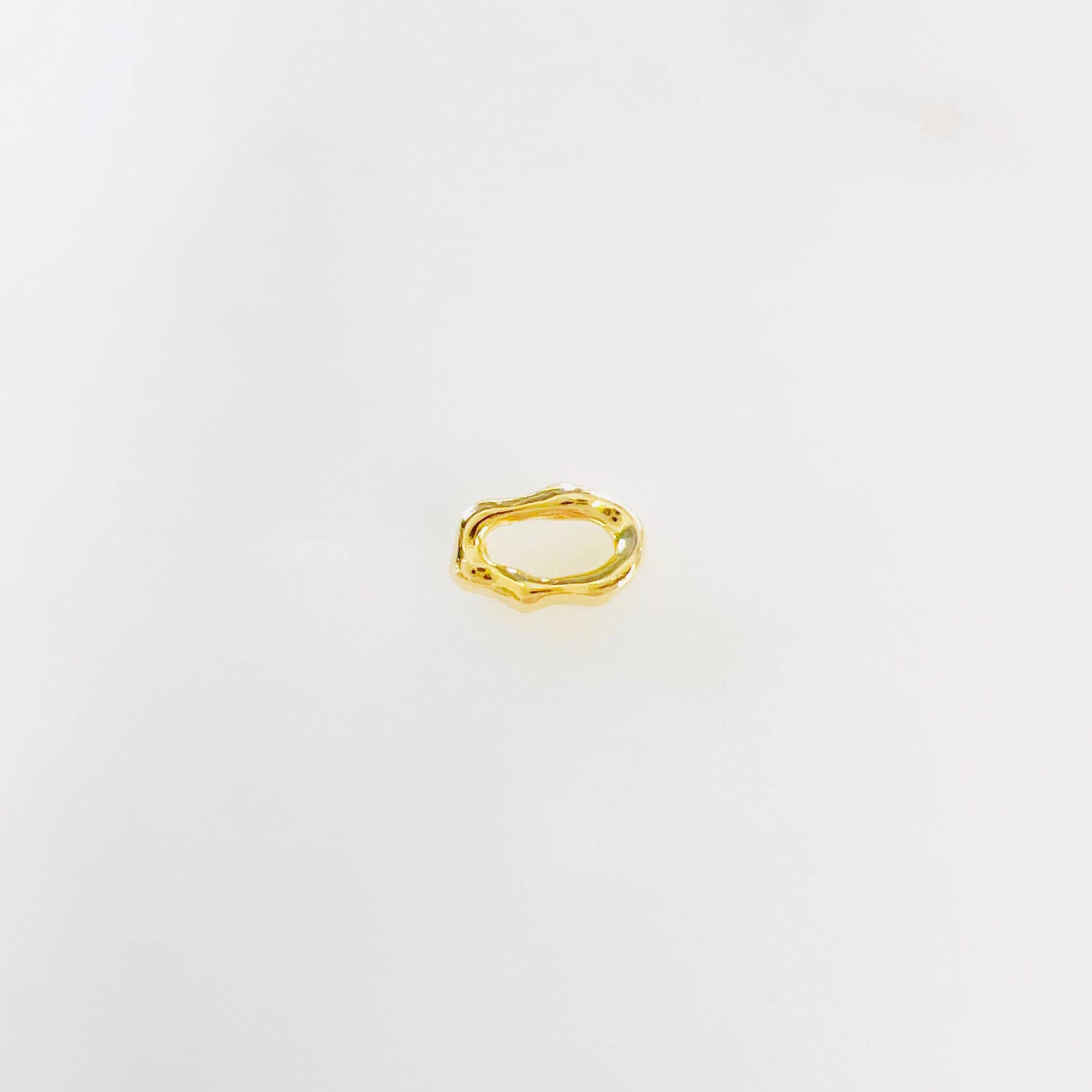 Gold Plated Artisan Organic Rondelle Shape 9mm x 5mm Flat Hammered