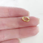 Gold Plated Artisan Organic Rondelle Shape 9mm x 5mm Flat Hammered