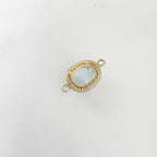 Sterling Silver or Vermeil Beautiful Organic Shape Blue Topaz with Diamond