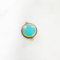 Sterling Silver or Vermeil Round Faceted Chalcedony with Diamond Connector