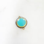 Sterling Silver or Vermeil Round Faceted Chalcedony with Diamond Connector