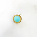 Sterling Silver or Vermeil Round Faceted Chalcedony with Diamond Connector