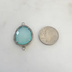 Sterling Silver or Vermeil Briolette Shape with Diamond Connector or Oxidized