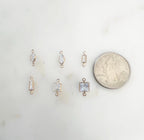 Gold Plated or Brass Cubic Zirconia Charm Connector Necklace Bracelet 2 Hole
