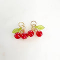 Red Glass Cherry Charm Juicy Fruit Charm Glass Charm (2pc)