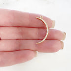 Gold Plated Ultra Thin Crescent Moon Charm Pavé Moon Charm Cubic