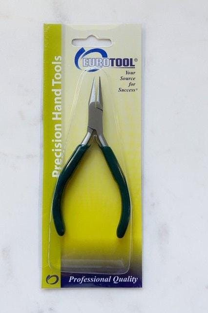 Green Handle Flat Nose Chain Nose Plier Precision Hand