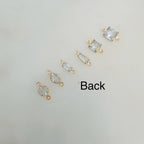 Gold Plated or Brass Cubic Zirconia Charm Connector Necklace Bracelet 2 Hole