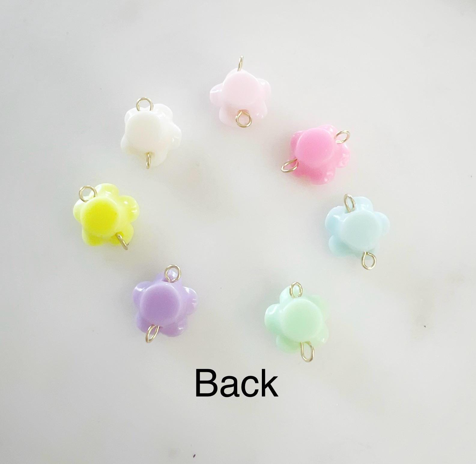 Gold Plated Opaque Rose Flower Connector Charm Purse Lip Gloss Key (7pc)