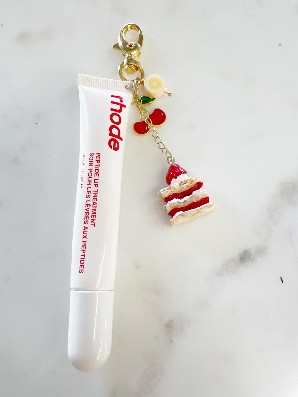 Gold Plated Galentines Purse Lip Gloss Backpack Key Charm
