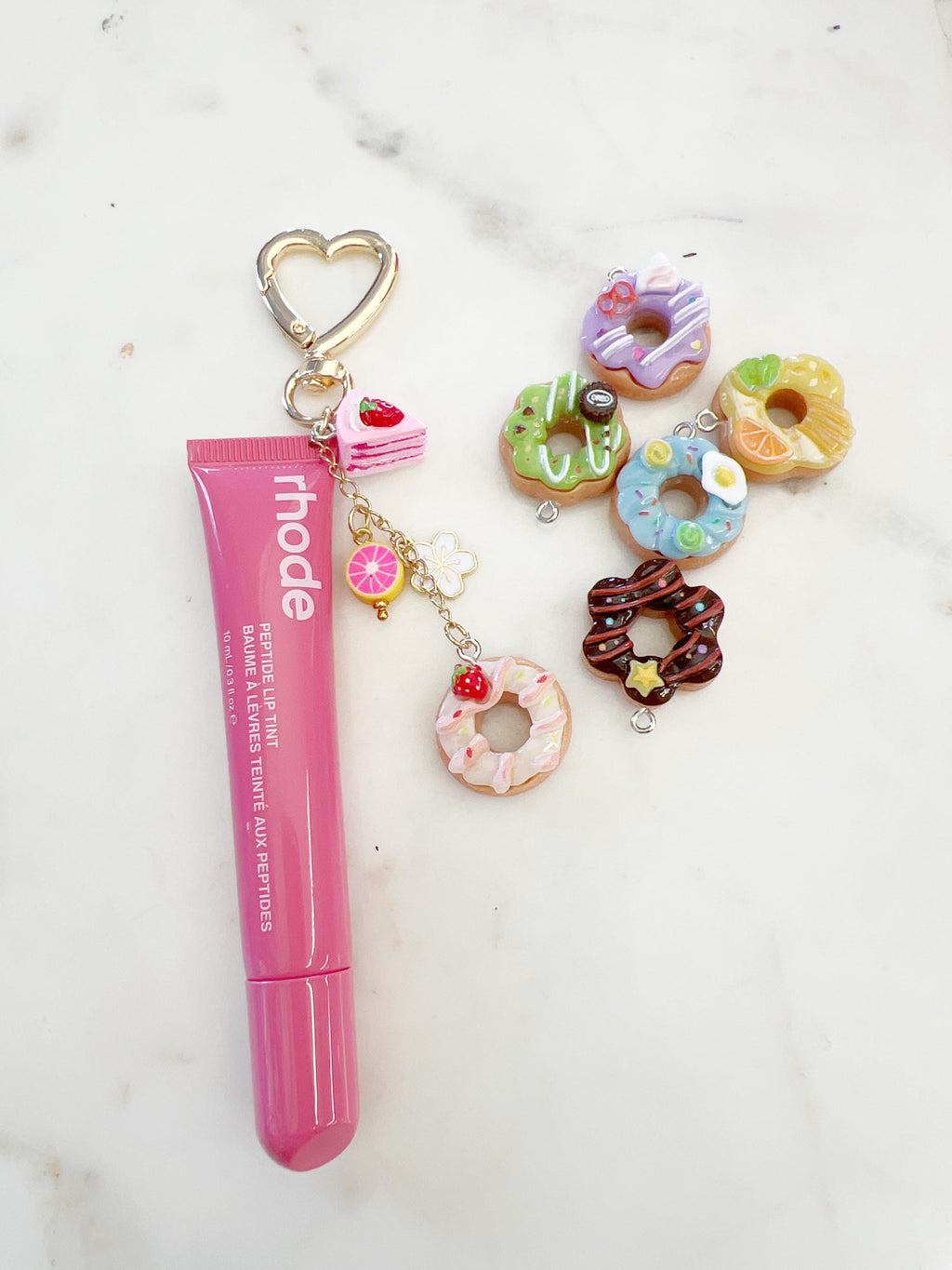 Gold Plated Galentines Purse Lip Gloss Backpack Key Charm
