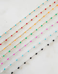 Sterling Silver or 14K Gold Filled Color Enamel Beaded – Sold by the Foot – Gold
