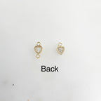 14K Gold Filled Teeny Tiny 3mm Heart Bezel Cubic Zirconia Charm Link