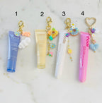 Gold Plated Purse Lip Gloss Backpack Key Charm Cloud Donut Flower