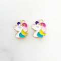 Gold Plated or Brass Enamel Unicorn Horse Charm Fantasy Unicorn Charm (2pc)