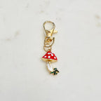 Gold Plated Purse Lip Gloss Backpack Key Charm Strawberry Double