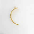 Gold Plated Ultra Thin Crescent Moon Charm Pavé Moon Charm Cubic