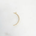 Gold Plated Ultra Thin Crescent Moon Charm Pavé Moon Charm Cubic