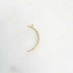 Gold Plated Ultra Thin Crescent Moon Charm Pavé Moon Charm Cubic