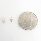 14K Gold Filled Teeny Tiny 3mm Heart Bezel Cubic Zirconia Charm Link