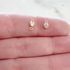 14K Gold Filled Teeny Tiny 3mm Heart Bezel Cubic Zirconia Charm Link
