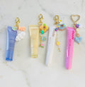 Gold Plated Purse Lip Gloss Backpack Key Charm Cloud Donut Flower